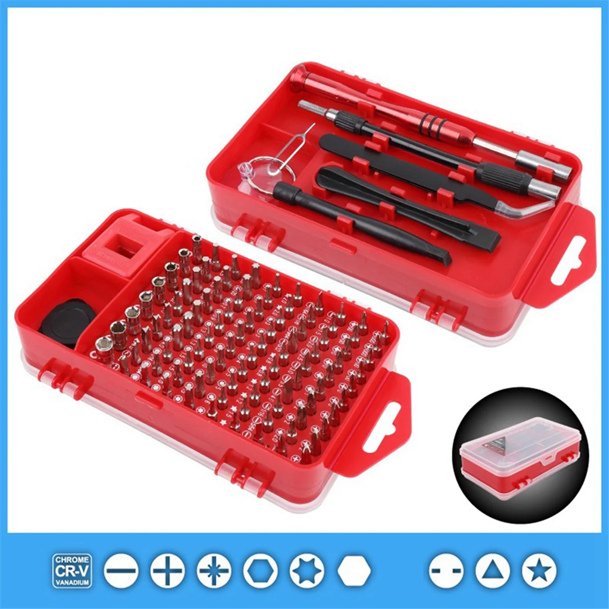 108Pcs 4mm Precision Word Plum Triangle Screwdriver Screwdriver Mobile Phone Maintenance Tool Box Set