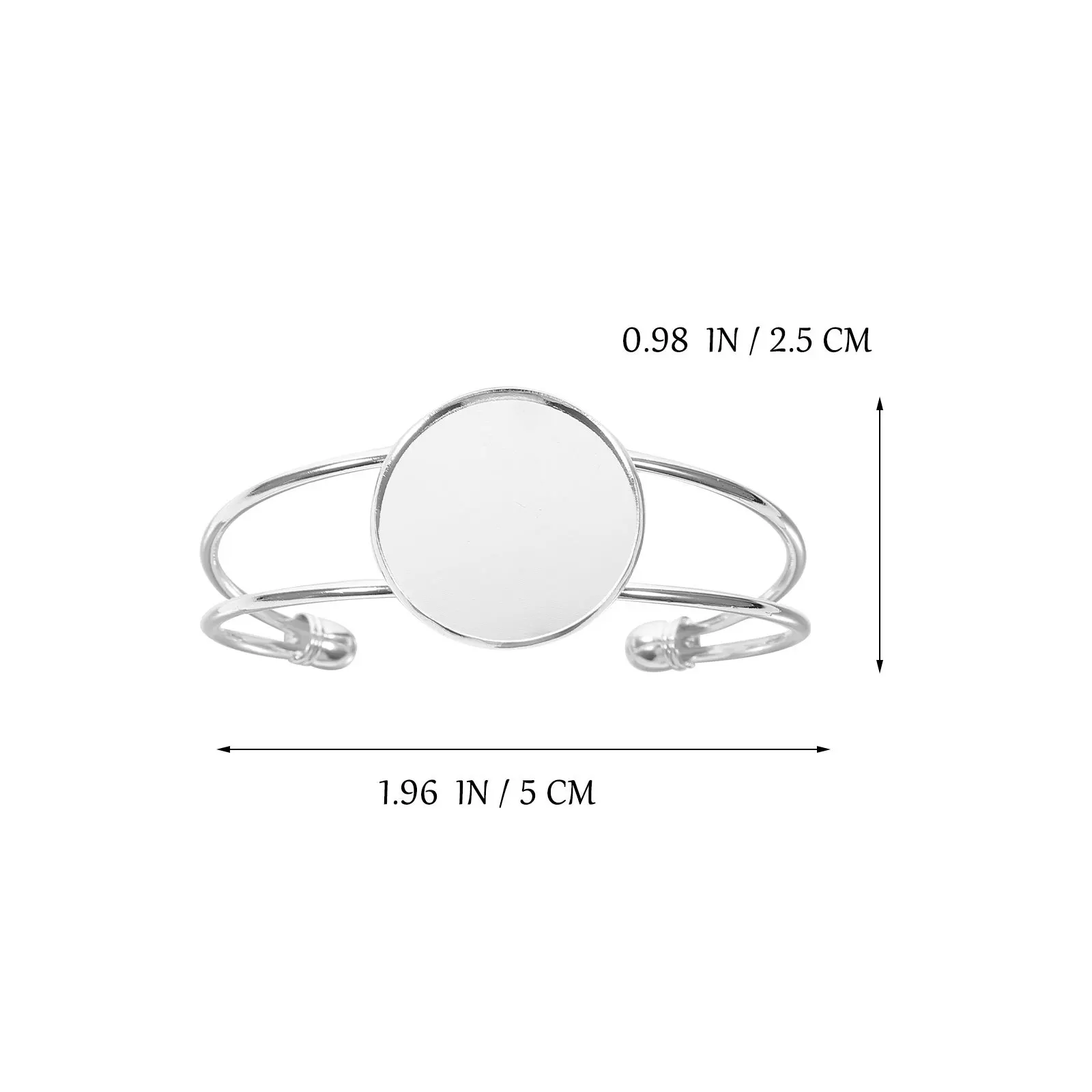 

6Pcs 25Mm Round Copper DIY Bracelet Base Tarnish Resistant Elegant Jewelry Making Silver DIY Pendant Oval Pendant