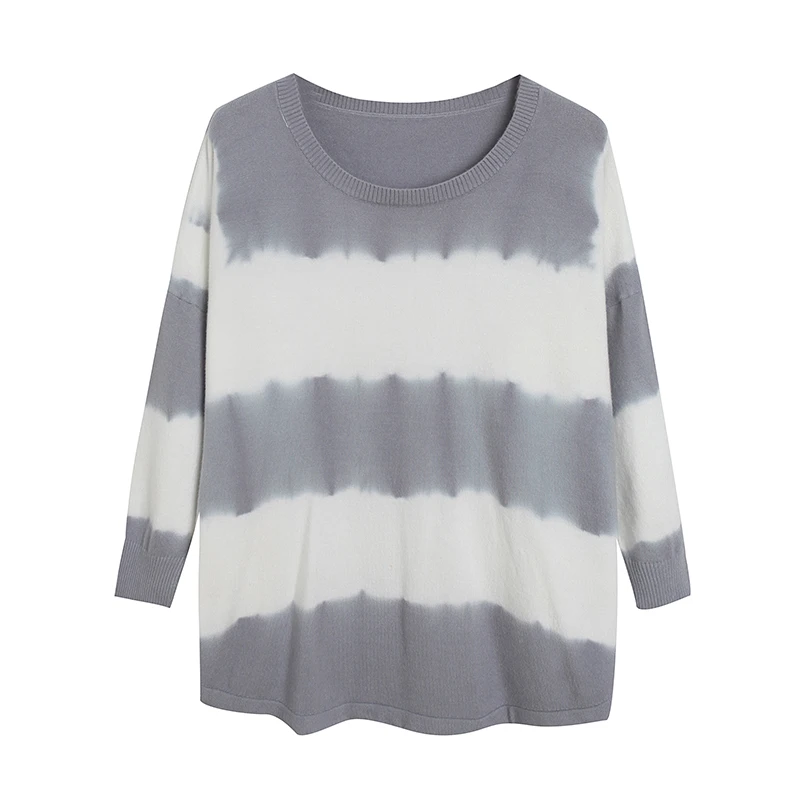 

Spring New Sle Women's round Ne Knitted Sweater Casual Loose Slimming Leisure Top Anti-aging Outerwear Ele Quali