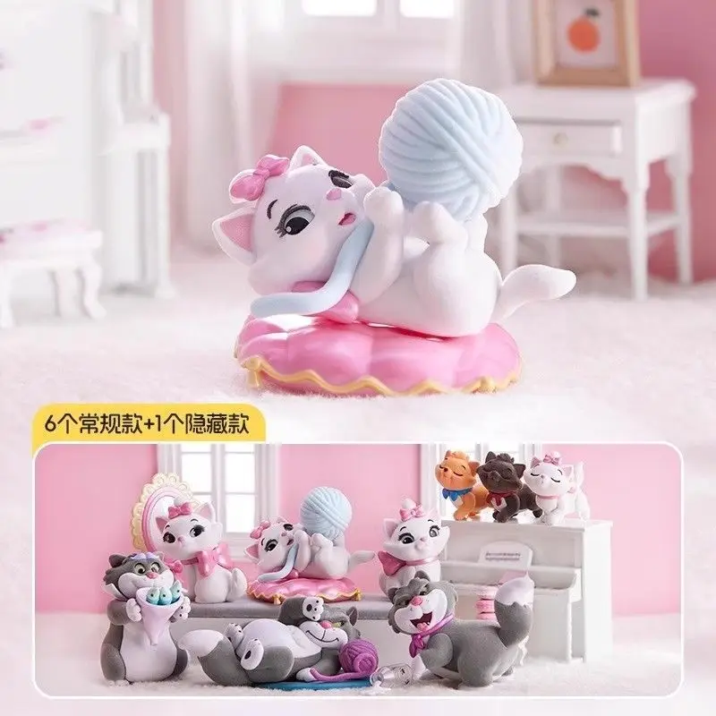 Disney LUCIFER Mary Cat กล่องตาบอดตุ๊กตาสาวอินเทรนด์การ์ตูนน่ารักตุ๊กตาเดสก์ท็อปตกแต่งเครื่องประดับวันเกิด Surprise ของขวัญ