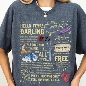 Hello Feyre Darling Shirt, Acotar Shirt,  a Court of Thorns and Roses, azriel Crescent City, cassian The General, feyre Darling