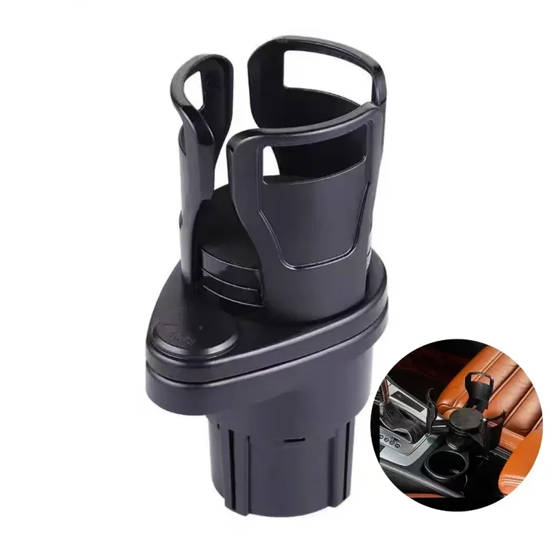 360 Rotating Car Cup Holder Multifunction 4 In 1 Adjustable Dual Cup Holder Expander Adapter Car Cup Mount Mobile Phone Holder