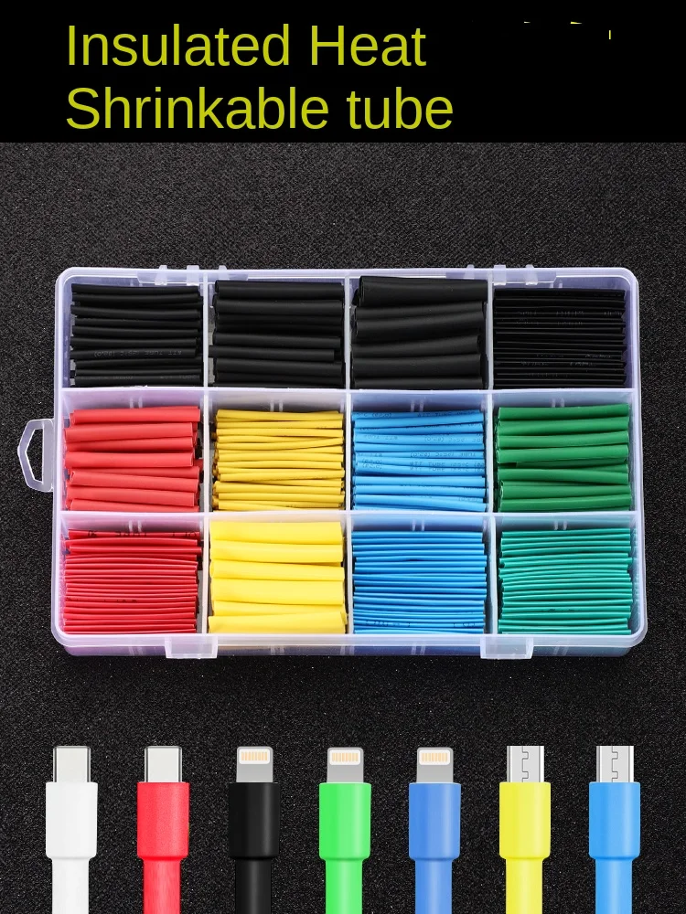 Heat shrink tubing for mobile phone data cable repair, color protective sleeve  electrician wiring, heat shrink flexible tubing