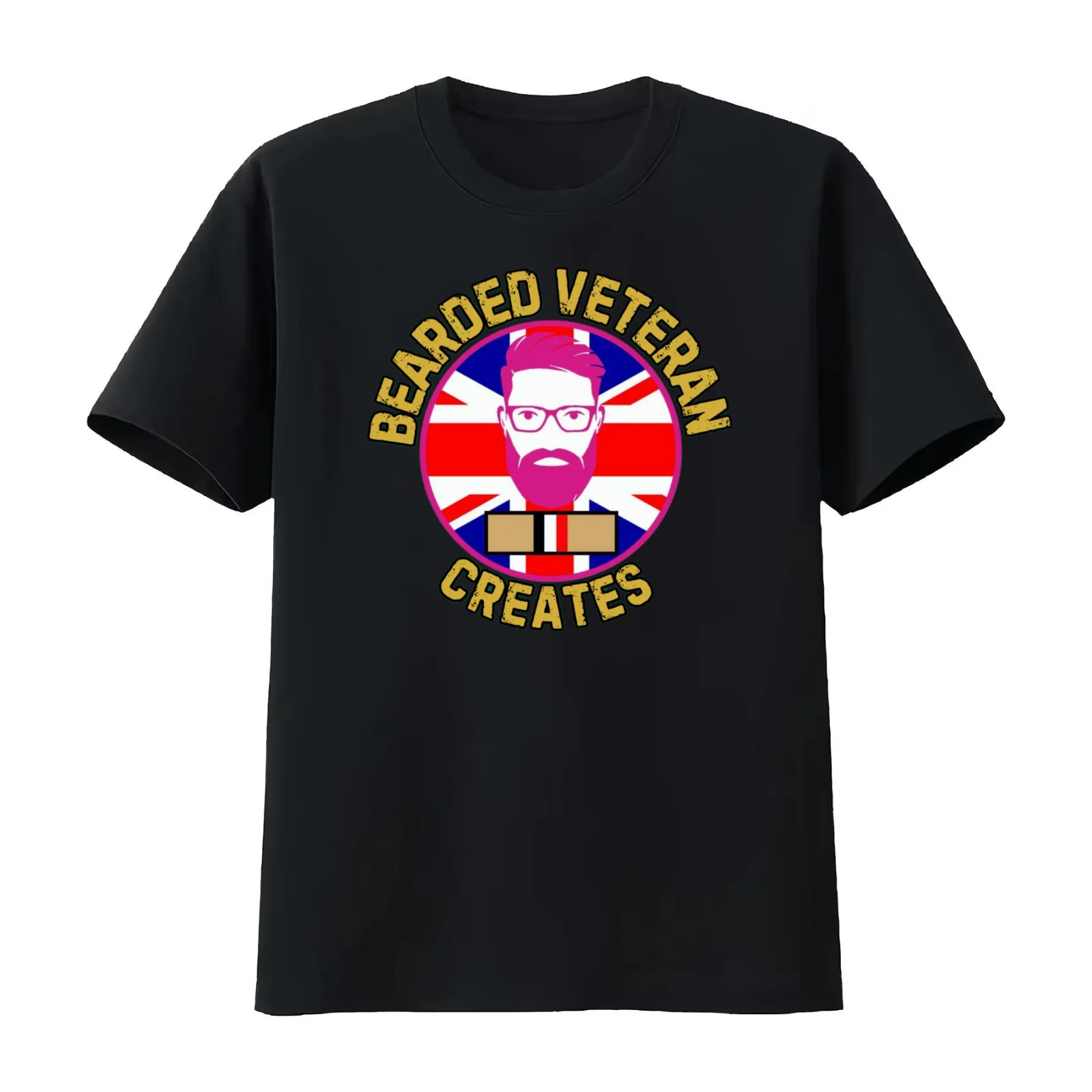 Bearded Veteran Creates logo T-Shirt Summer Casual Cotton Tee Oversized Streetwear Tops Vintage Graphic Print 100% Cotton