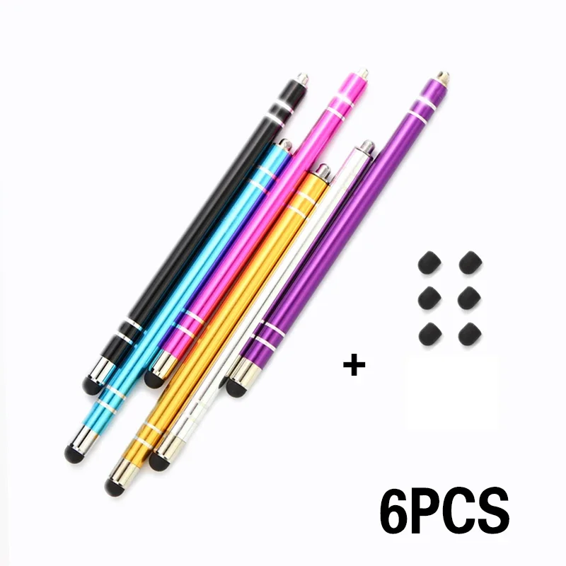 Multi-color Compact Vrouwen Metalen Capacitieve Touch Telefoon Tablet Rubber Tip Stylus Custom Logo Voor Ipad Iphone