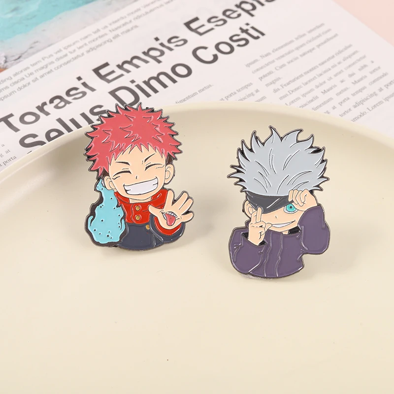 Jujutsu Kaisen Enamel Pins Cartoon Superpower Anime Brooches Backpack Clothes Badge Jewelry Accessories Gift Friend Fans