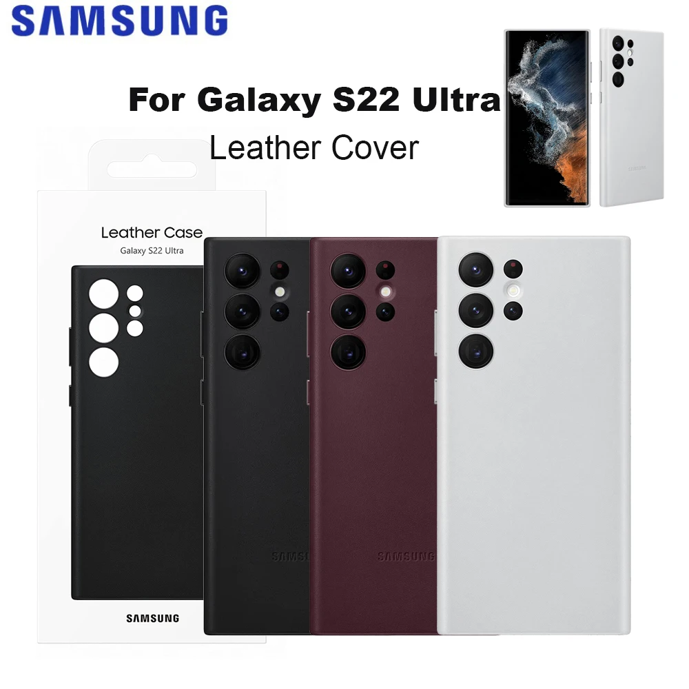 

Original For Samsung Galaxy S22 Ultra Leather Cover Protective Phone Case for Galaxy S22Ultra Original Case EF-VS908LEEGUS