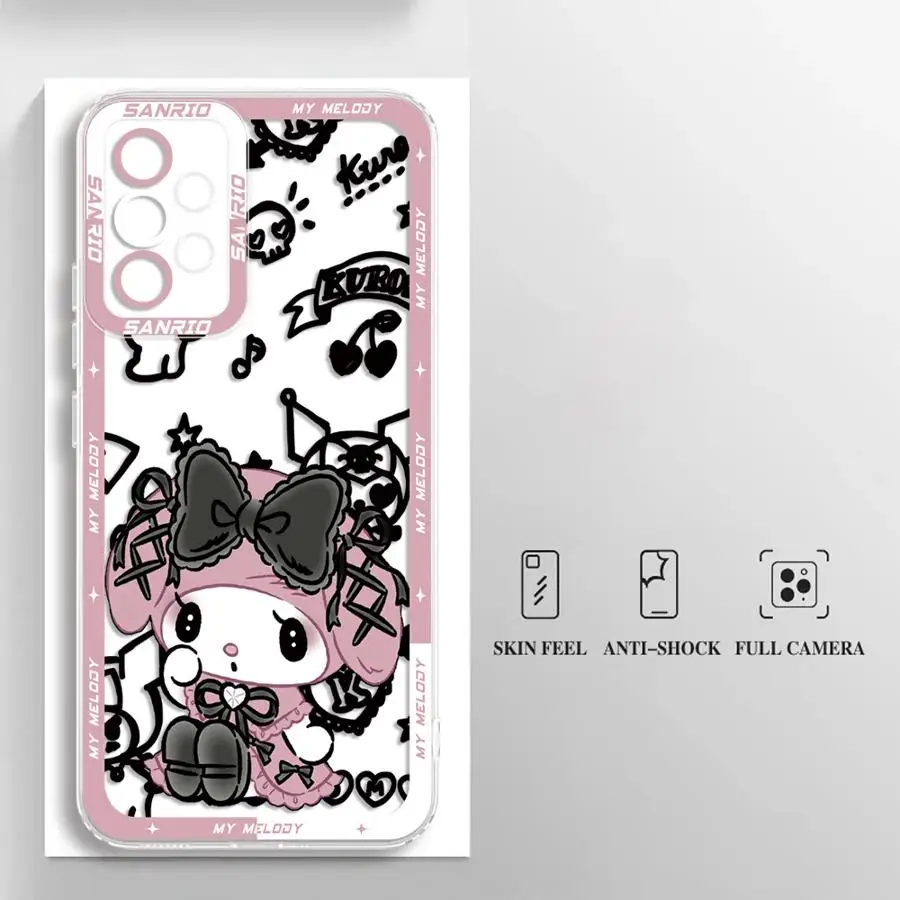 Kuromi My Melody Case voor Samsung Galaxy A32 A13 A52 A22 A33 A14 A55 A25 A34 A15 A35 A16 A56 A26 A36 A17 A54 A24 A53 A23 Helder