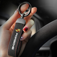 High-Grade Suede Car Styling Keychain Pendant Keyring For Porsche Cayenne Panamera Macan 911 718 Taycan Boxster Cayman 918 Pajun