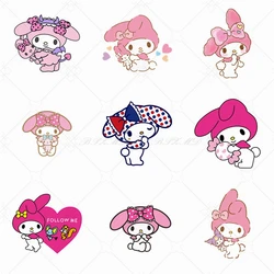 Spedizione gratuita ferro sulle toppe Cute Stitch Sanrio etichette termoadesive abbigliamento per bambini adesivi a trasferimento termico Patch fusibile