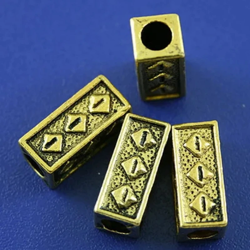 10pcs Dark Gold-tone Cuboid Spacer Beads H2289 Beads for Jewelry Making