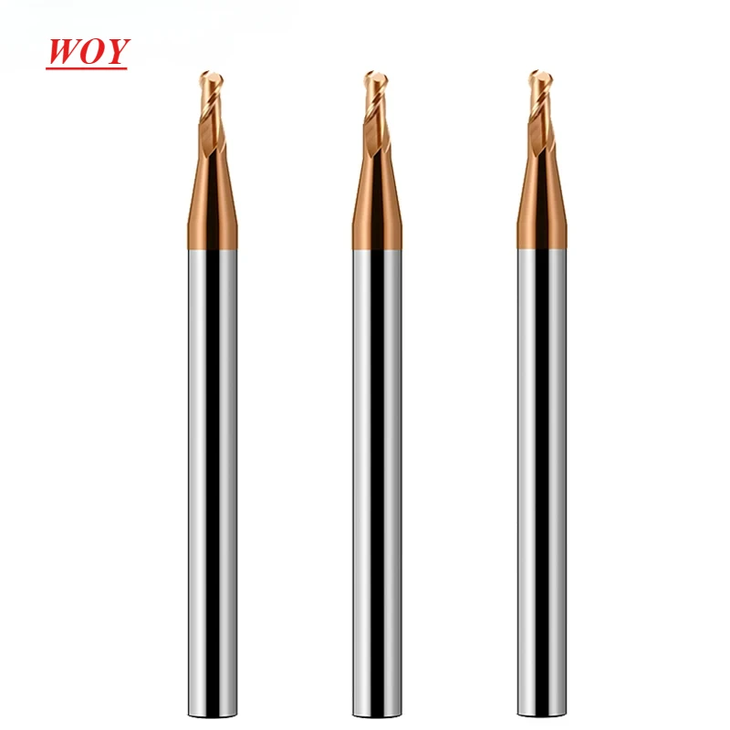 

WOY HRC55 2-Flute Decimal Point Nano Coating Tungsten Steel Ball End Endmills CNC Mechanical Maching Milling Cutter Tools