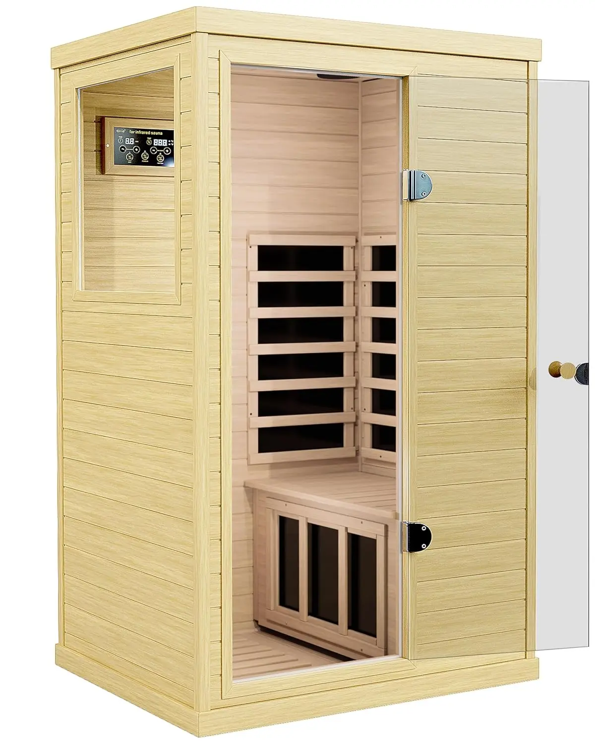 1-Personen-Infrarot-Sauna für Innenräume mit Niedriger EMF-Strahlung, Bluetooth-Lautsprechern und Leselampe, Anpassbare Heimsauna 2317,73 Quadratfuß
