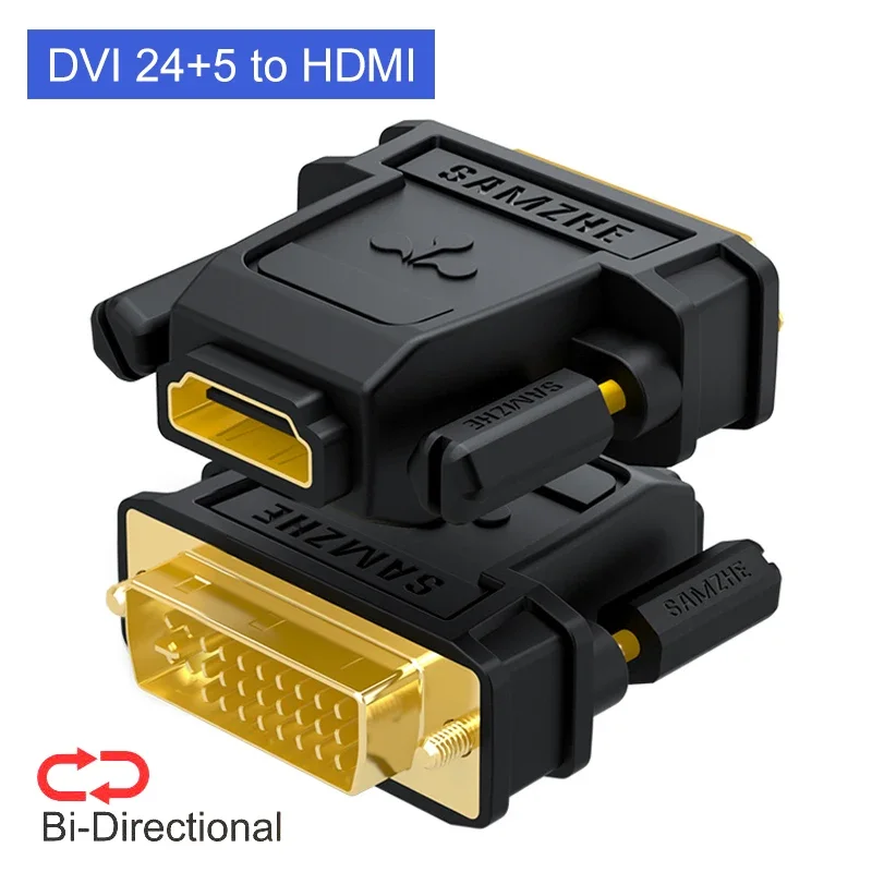 Samzhe Dvi 24 + 1 Naar Hdmi Adapter Hdmi Male Naar Dvi Female Converter 1080P Ondersteuning Voor Computer scherm 1Pcs
