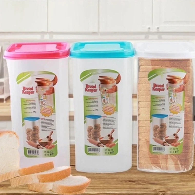 Rectangular Bread Box With Handle Translucent Cake Container Packaging Box Storage Case For Dry Fresh Foods Loaf Cake Keeper