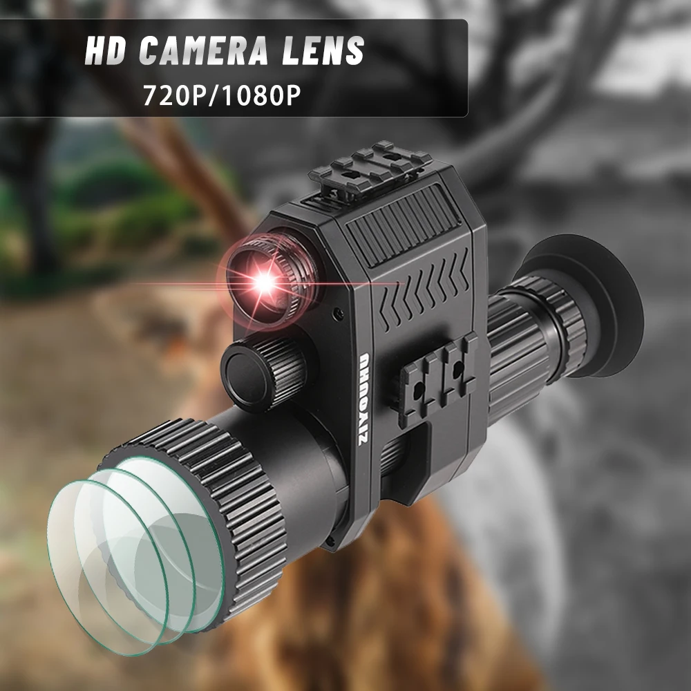 Ziyouhu Nieuwe Digitale Hd Nachtzicht 720P/1080P Videocamera Kruiscursor Optiek Infrarood Monoculaire Achterkant Toevoegen Op Telescoopjacht