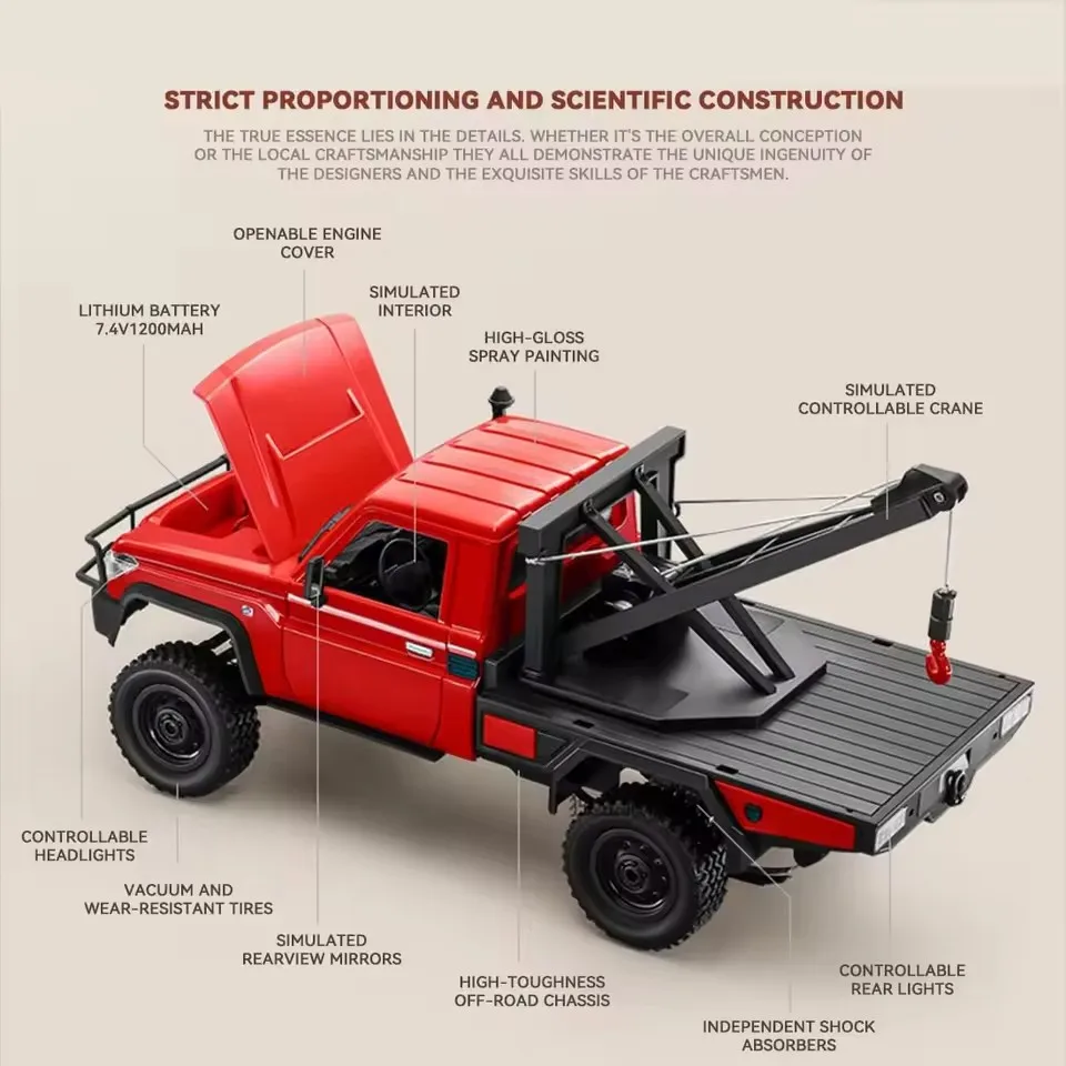 1:12 2.4G RC Crawler Takel 4WD Afstandsbediening Auto Vrachtwagen Off-road Pickup Voertuig RC Klimmen Auto's Model Speelgoed Voor Kinderen Volwassenen Gift