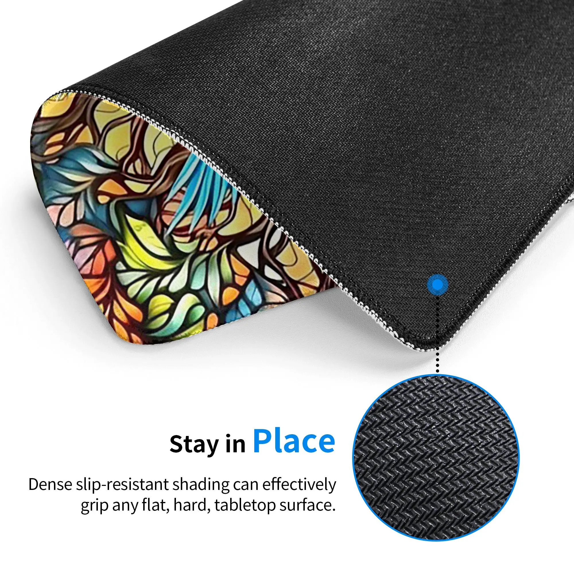 Vibrant Tree And Blue Sky Glass Mouse Pad Computer Keyboard Mouse Mat Gamer PC Laptop Desk Mat Office Table Mats