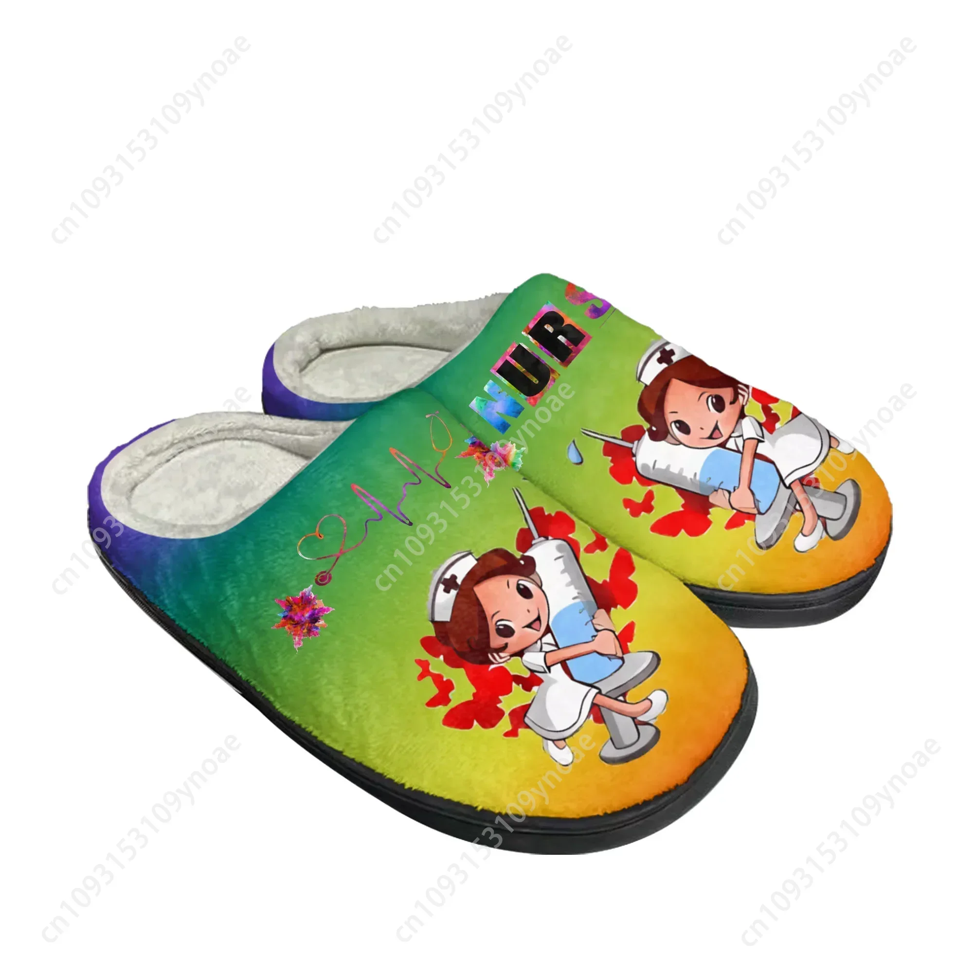 Nieuwe verpleegstersschoenen Heart Beat merk thuis katoenen pantoffels heren dames pluche slaapkamer casual warme schoenen op maat gemaakte pantoffel