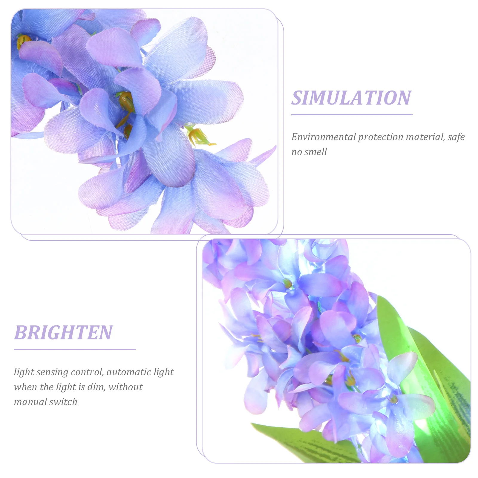 

1Pcs Solar Powered Hyacinth Outdoor Garden Lamp Waterproof Flower Shape Lawn Landscape Light Solar Light Lawn Lamp