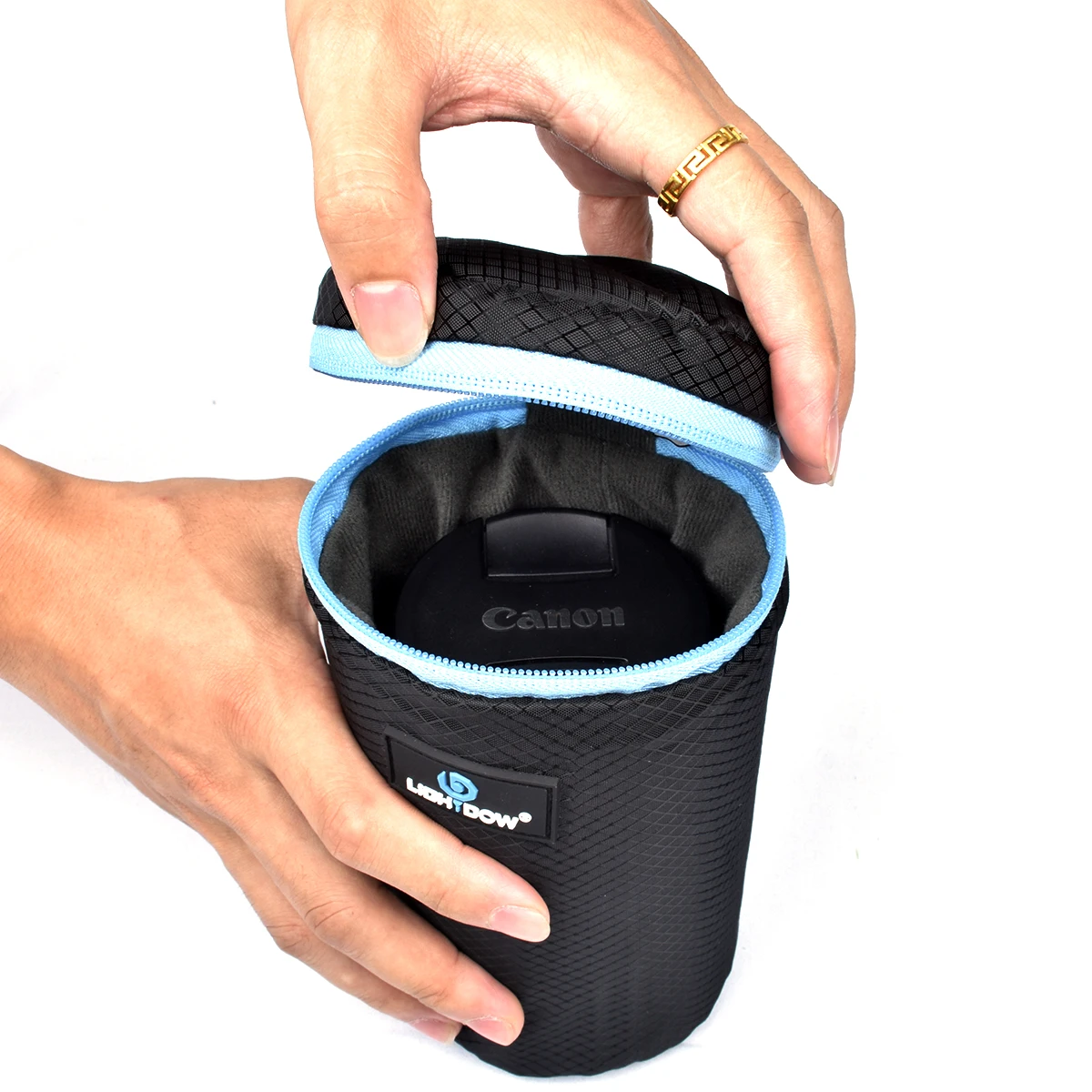 Lightdow-Saco Impermeável Da Lente Da Câmera, Bolsa Protetora Macia DSLR, Carry Case, S, M, L, XL