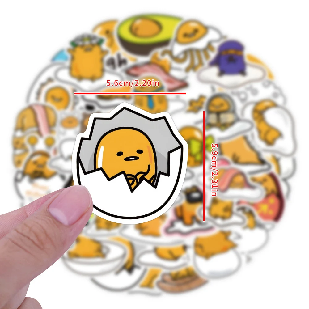 10/30/60pcs Kawaii Gudetama Anime Stickers Sanrio Decals Decorative Notebook Phone Suitcase Fridge Car Graffiti Cartoon Sticker