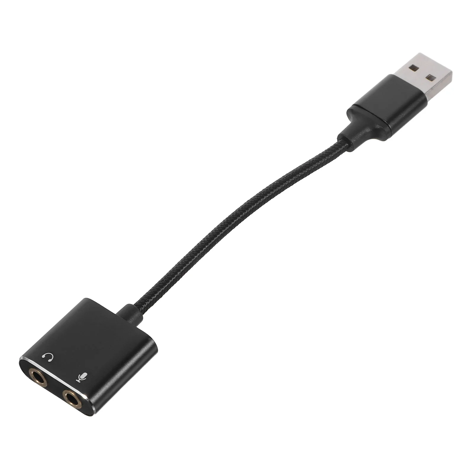 

External USB Sound Card Adapter with Headphone Microphone Jack Splitter for Pc Laptop Tablet Smartphone Two-in-One Audio Cable