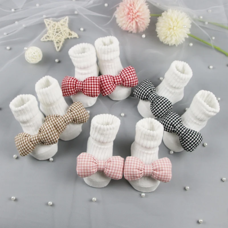 Baby Socks For Girl Boys Little Gentleman Bow Socks Anti Slip Soft Warm Winter Autumn Toddler Indoor Floor Socken For Kids