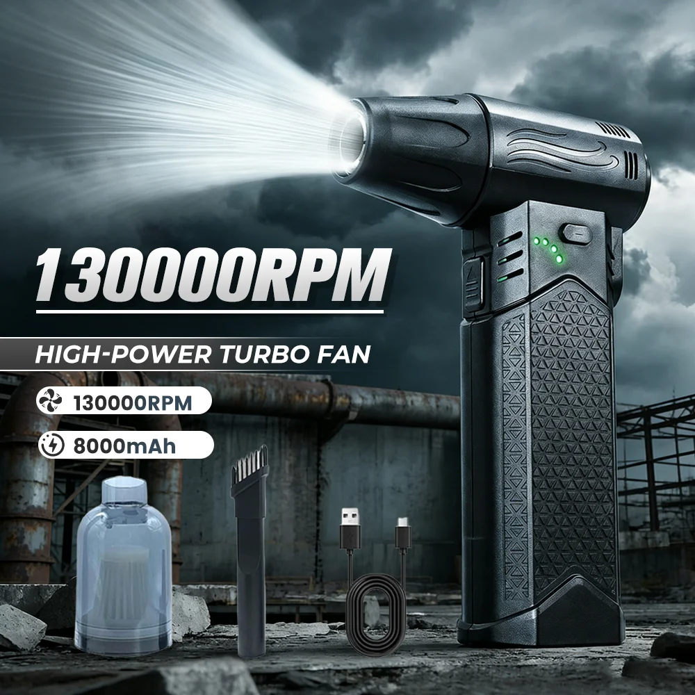 

130000 RPM Powerful Turbo Blower,Cordless Vacuum Cleaner, Electric Snow Blower, Brushless Motor Electric Air Duster,Car Cleaning