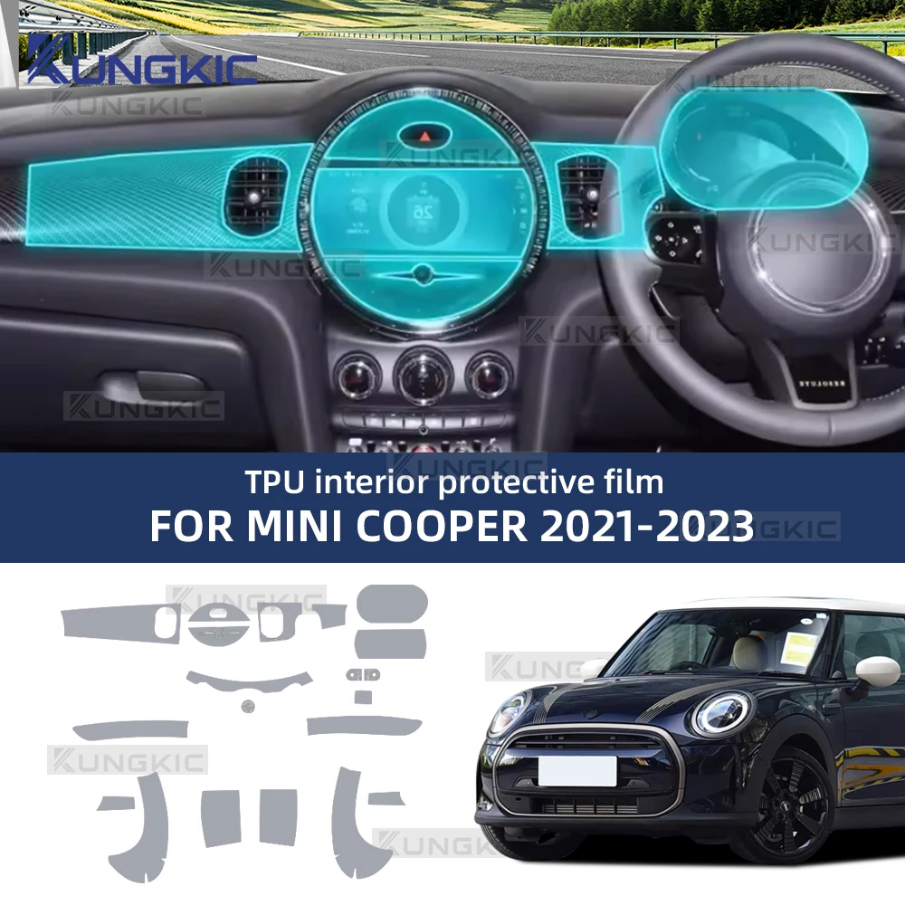 

Car Interior Protection Film TPU Transparent Console GPS Screen Anti Scratch Sticker PPF For MINI Cooper F55 F56 2021-2023