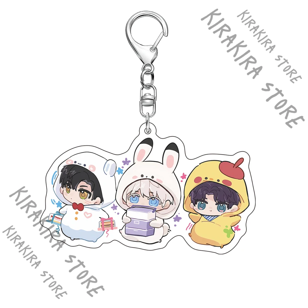 Sylus Caleb 애니메이션 컬렉션 열쇠 고리 사랑과 심우주 Rafayel Zayne Xavier 양면 적층 아크릴 펜던트 장식품