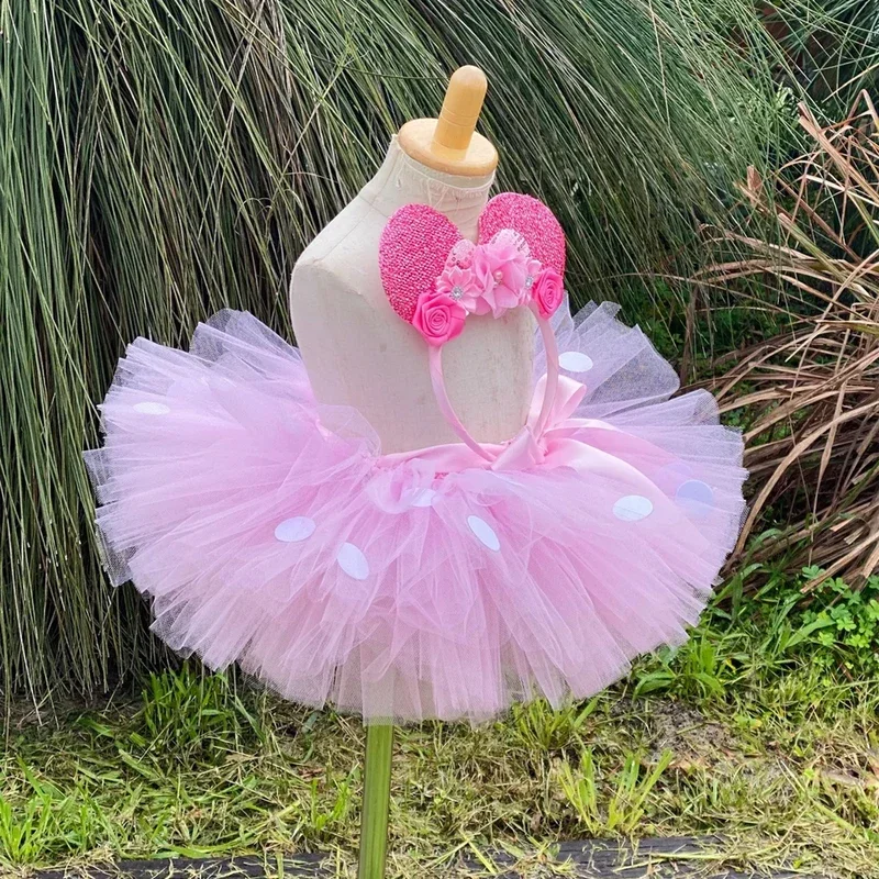 Baby Meisjes Roze Minnie Tutu Rok Outfit voor Kinderen Stippen Prinses Kostuums voor Verjaardagsfeestje Peuter Meisje Pluizige Tutu's @0Z*