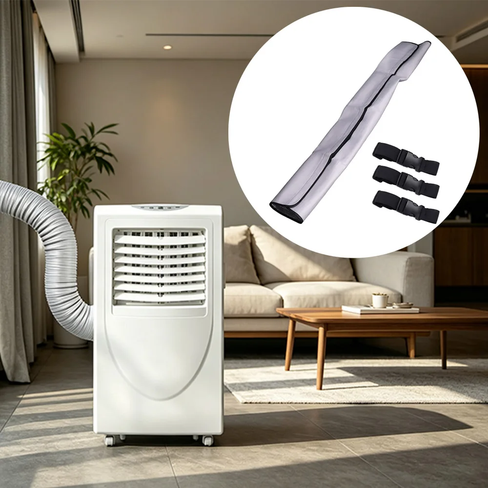 Reusable AC Insulated Hose Cover Waterproof Sleeve 3 Buckle Straps Air Conditioner Hose Cover Insulated Protective