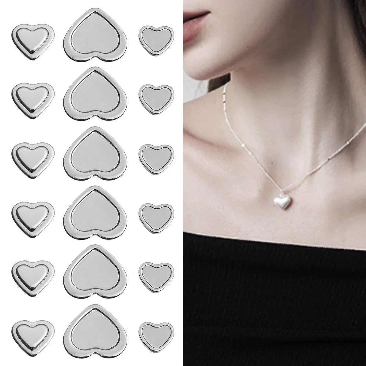 

30/60Pcs 7.5/11.5mm Love Pendants for Stainless Steel DIY Jewelry Making Crafts Necklace Bracelet Keychain Accessories