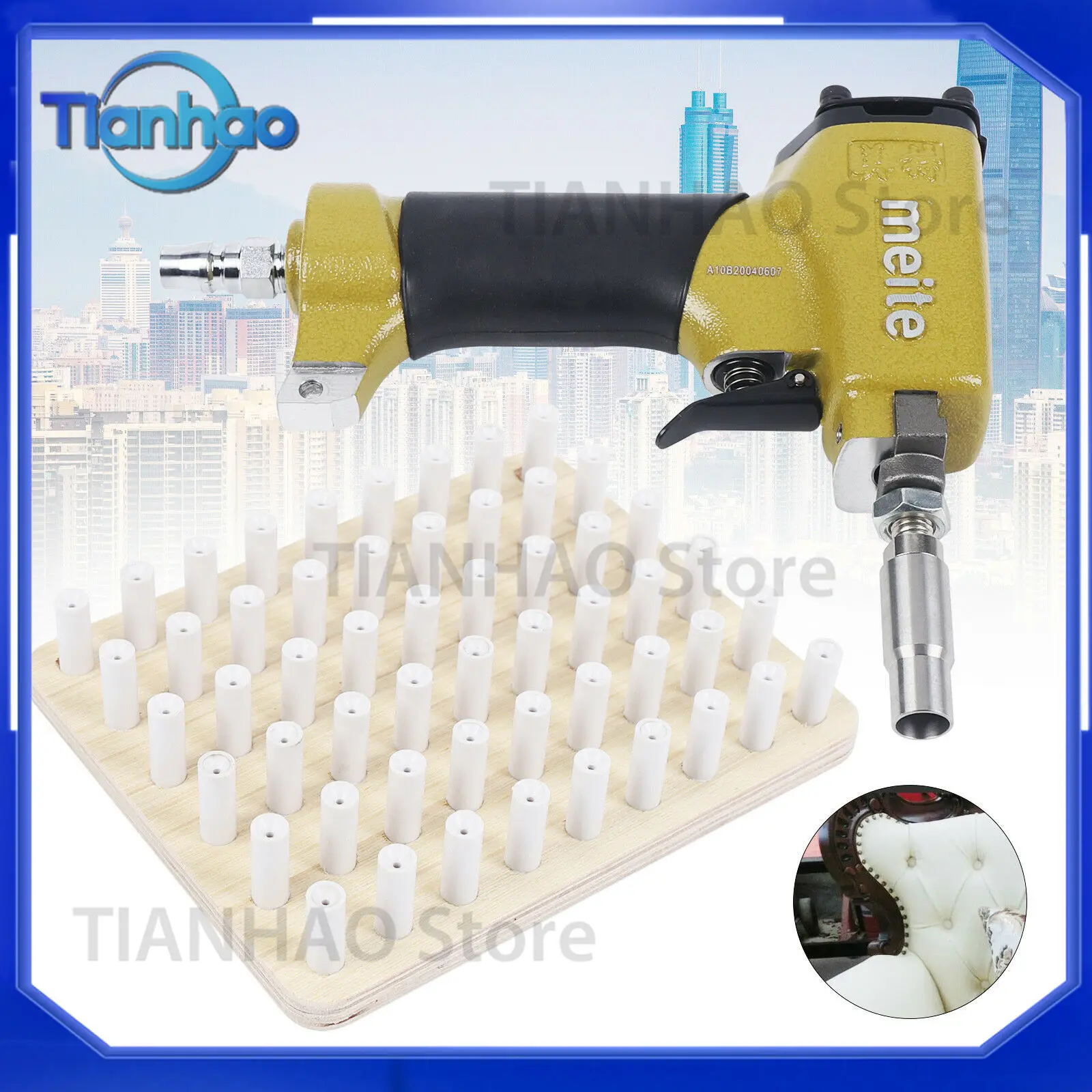 Home DIY Compressor Tools 1510 Pneumatic Decorative Nailer Drawing Pin Gun for Upholstery Decorative Nails