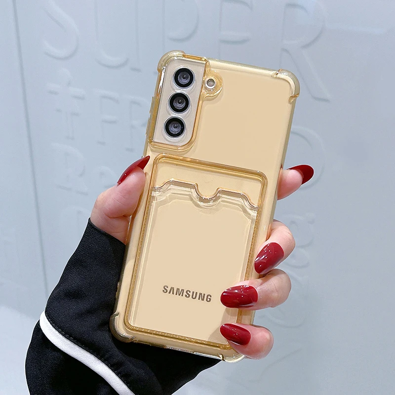 Kartentasche, Geldbörse, transparente Telefonschutzhülle für Samsung Galaxy S21 FE S22 S23 S24 Plus S21FE S22 S23 Ultra 5G Soft Corners Case – Detail 6