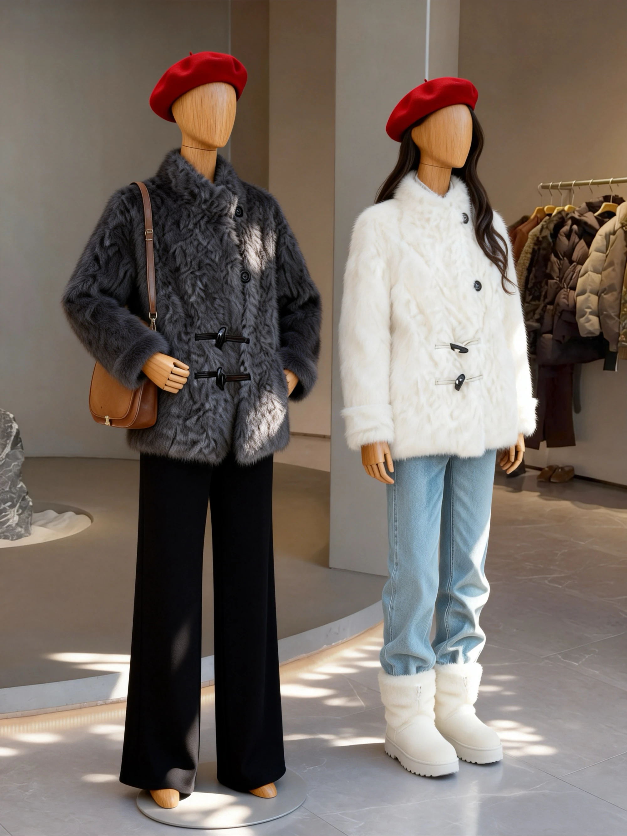 Jaet de piel de ante Thiened Simulación de piel entera Protección del medio ambiente Abrigo cálido para jóvenes con cuello levantado Botón único Cl...