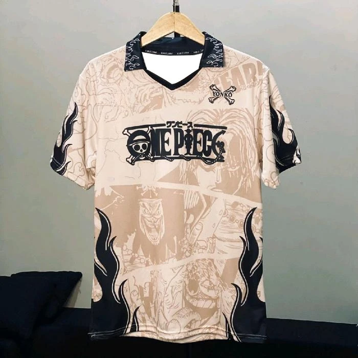 Modisches Freizeit-Jersey Vintage Oversize Anime One Piece Kurzarm-T-Shirt Unisex Manga Bedrucktes Shirt Japanisches Klassisches Anime-T-Shirt