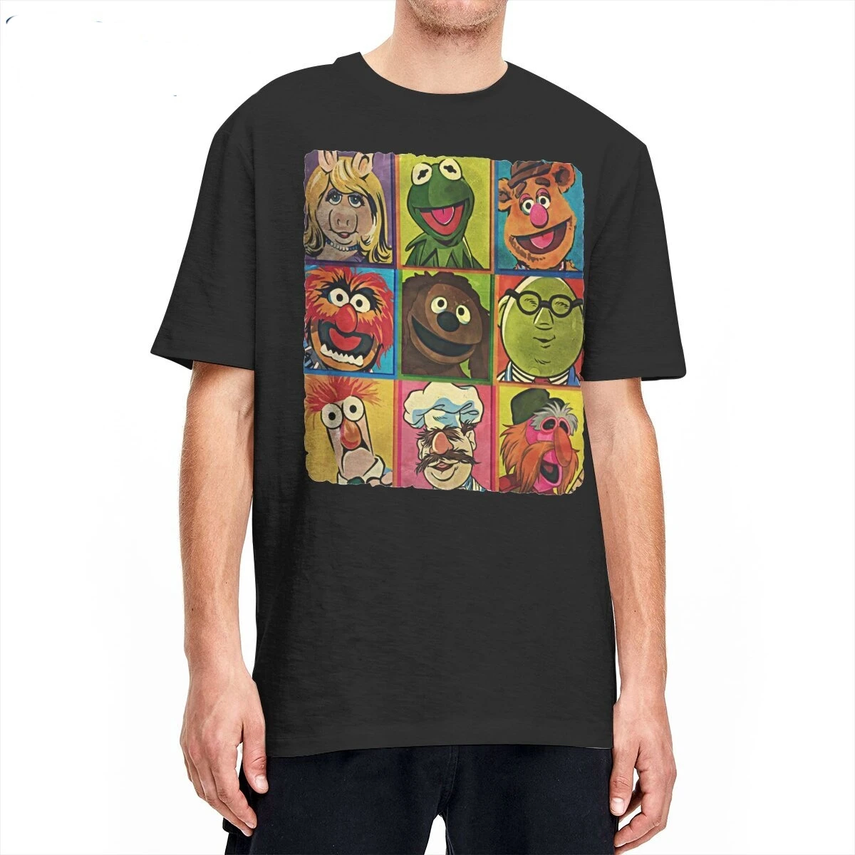  Tees SWEDISH CHEF FAMILY VERT Muppet Show Men's T Shirts Short Sleeve Round Neck T-Shirt Cotton Plus Size Tops