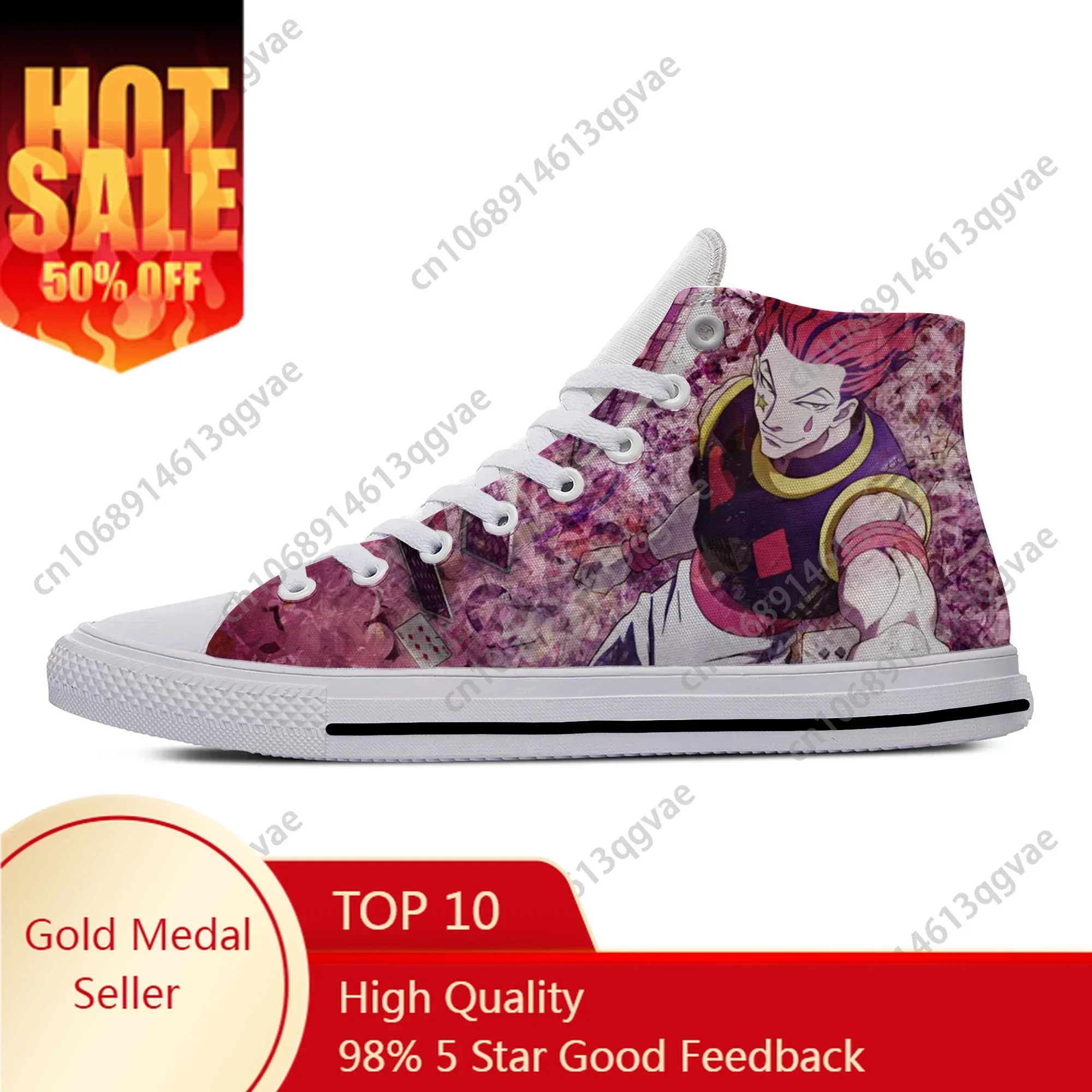 

Japanese Anime Manga Hunter X Hunter Hisoka Morow High Top Lightweight Casual Shoes Breathable Board Shoes Men Women Sneakers