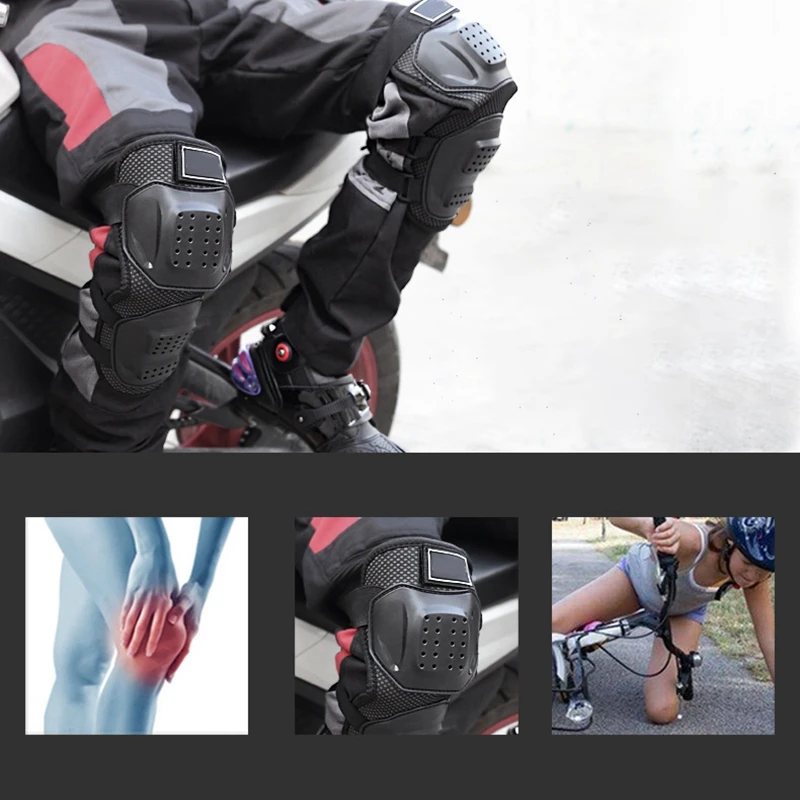 4Pcs Motorcycle Knee Guard Knee Protector Support Knee Pads Safety Protective Gear Universal Motocross Cycling Elbow Protector