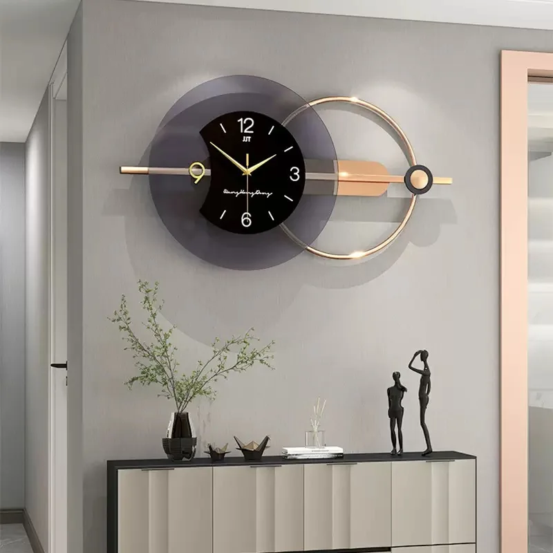 Large Wall Clock Double-Layer Modern Design Silent Art Decoration Nordic Hanging Horologe for Living Room Home Decor Wall Clock