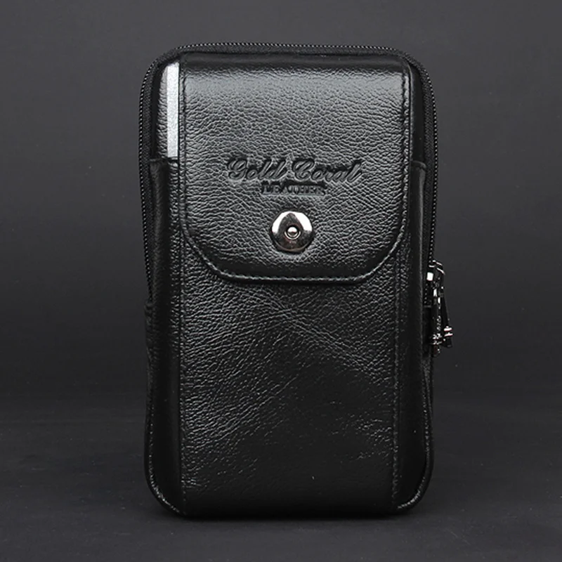 

Men Genuine Leather Cell/Mobile Phone Case Cover Waist Bag Pocket Bum Cigarette Pouch Purse Hip Belt Bags Fanny Pack