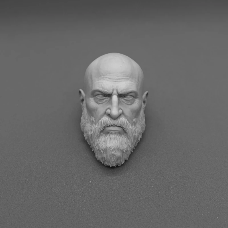 1/6 Scale Resin Diecast Head Sculpture Model Tough Guy Character Kratos Head Carving Fit 12'' Action Figure Unpainted