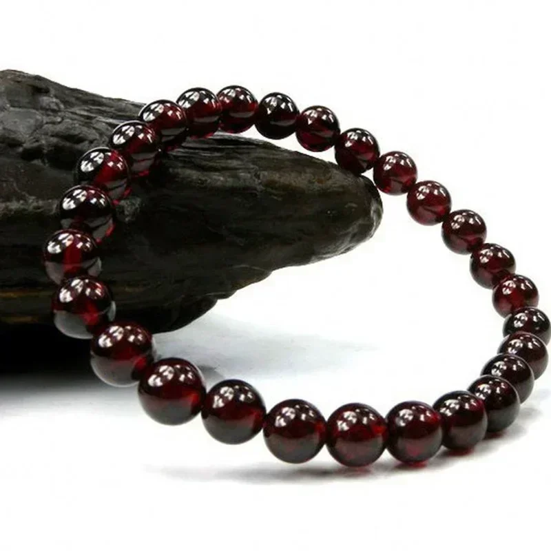 Natural Garnet Stone Gift Natural Garnet Bracelet Men Bracelets for Women Wine Red Bead Charm Bracelet Men Jewelry Bracelet