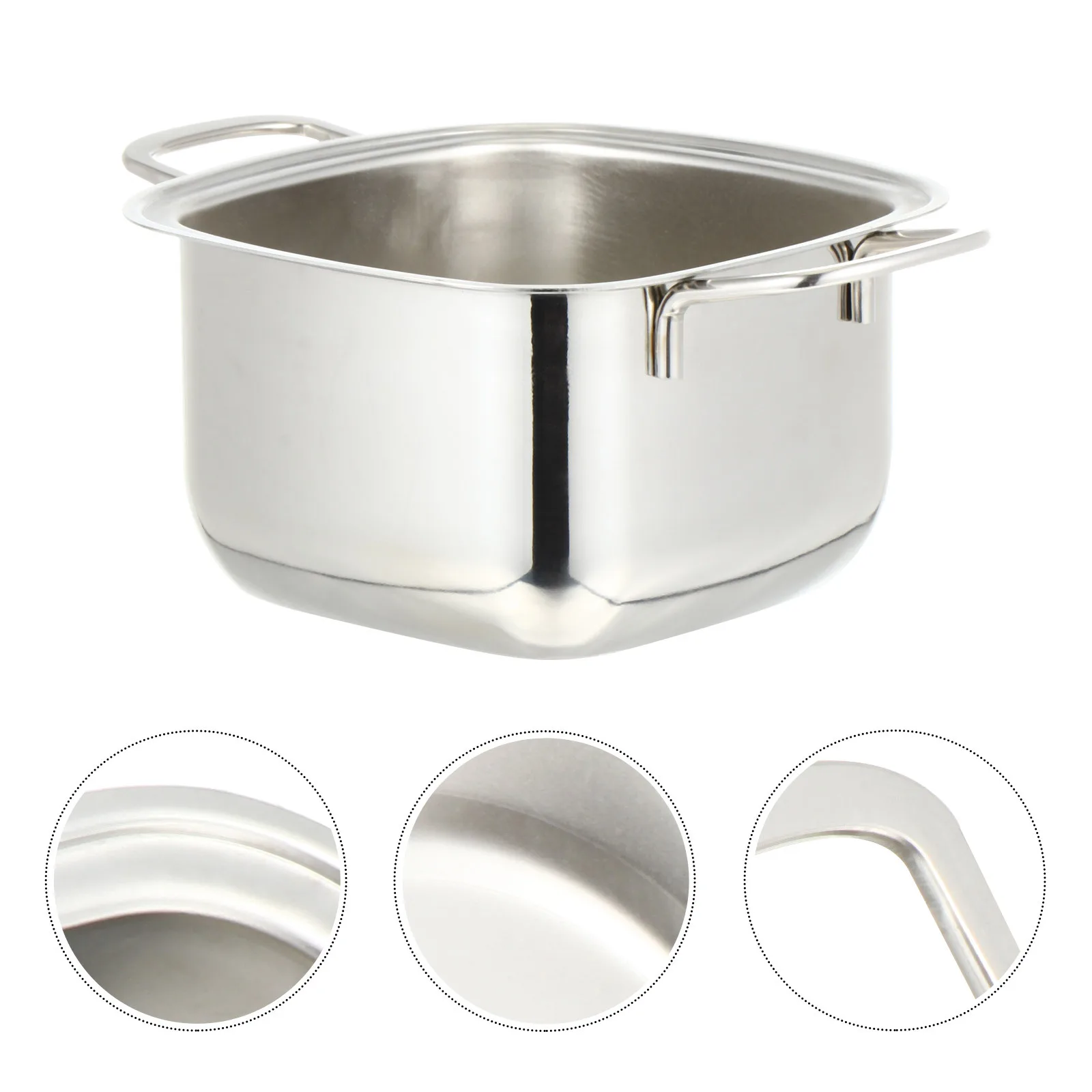 

1pc Electromagnetic Stove Hot Pot Deep Stainless Steel Cooking Pot For Kitchen Soup Multifunctional Healthy Cookware No Lid