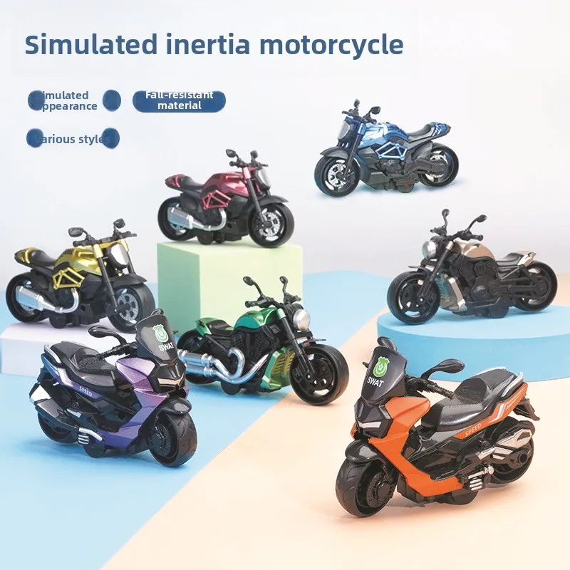 

Inertia Simulation Racing Motorcycle Toy Boy Pedaling Retro Rear Pull Mini Motorcycle Model Friction Power Simulation Car Toy