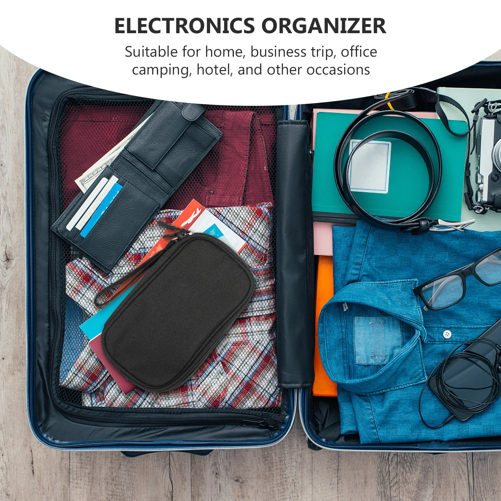 

Multilayer Storage Pouch High-Quality Electronics Storage Bag with Smooth Zipper Long-Lasting Cord Organizer for Travel Outdoor