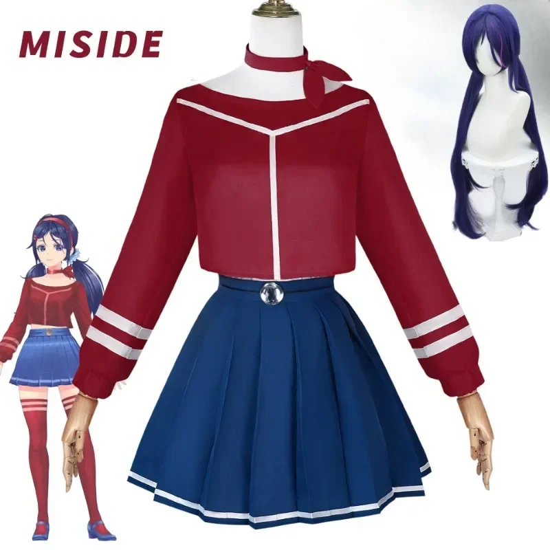 MiSide Mita Cosplay Puzzle Adventure Game Red JK Uniform Full Set Women Role Play Outfit Halloween Primary Yandere Outfit Girls