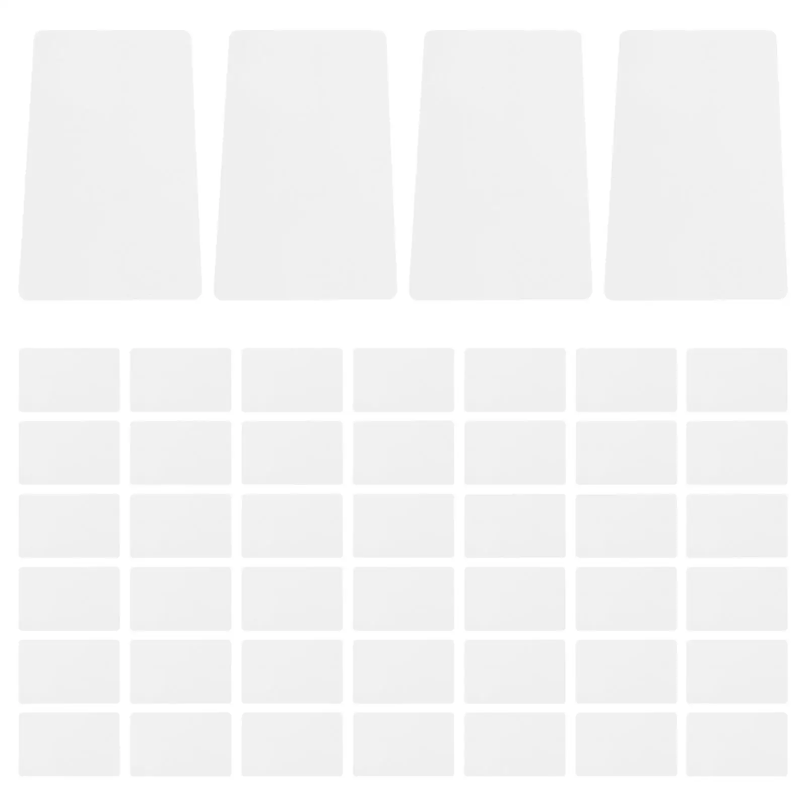 

50 Pcs PVC White Card Sided Blank Cards Plain Dual Business Mtg Plastic Printable Round